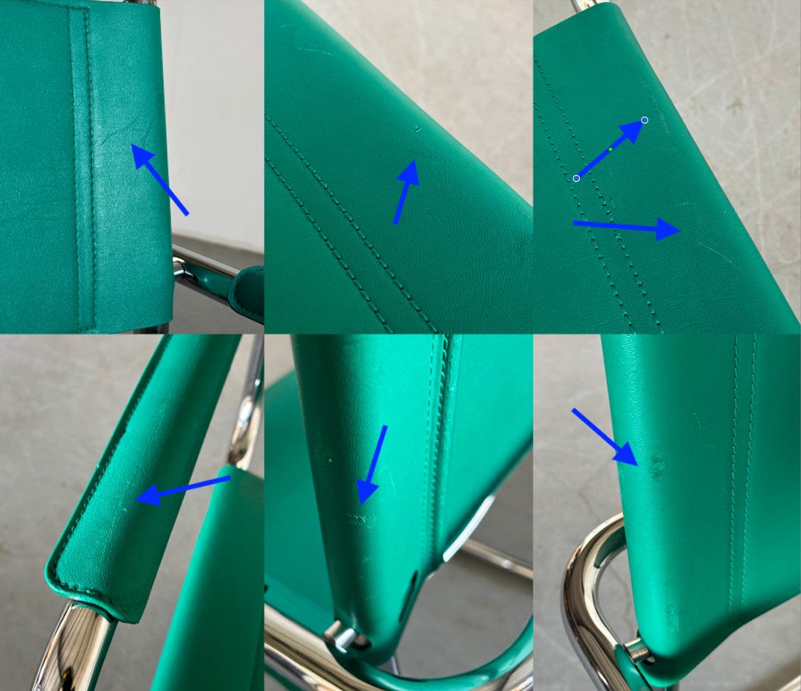 Mart Stam S34 Design Turquoise Cantilever Chair, Bauhaus Design Tubular Steel 6