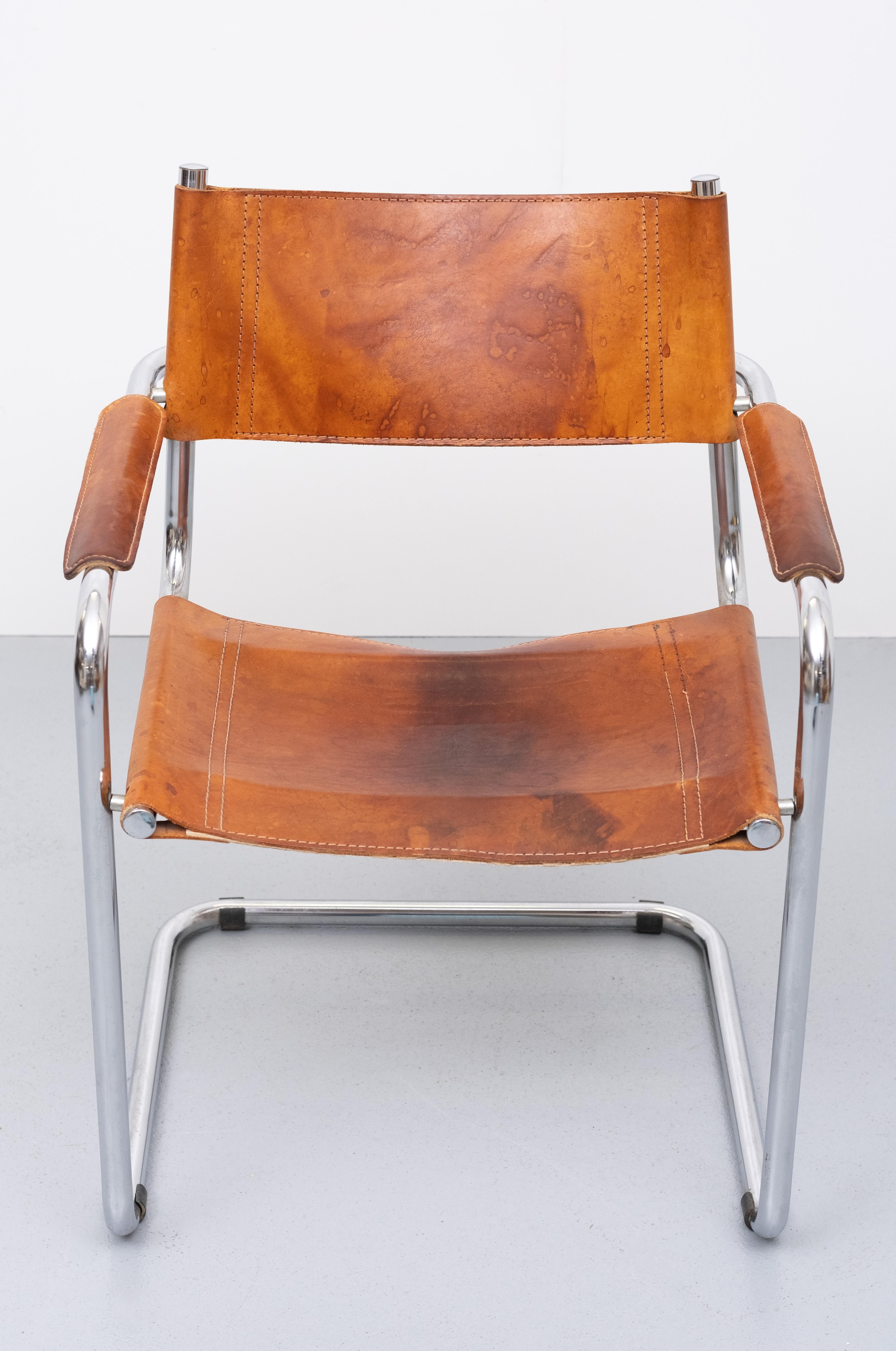 Mart Stam S34 Leather Bauhaus Cantilever Armchair  3