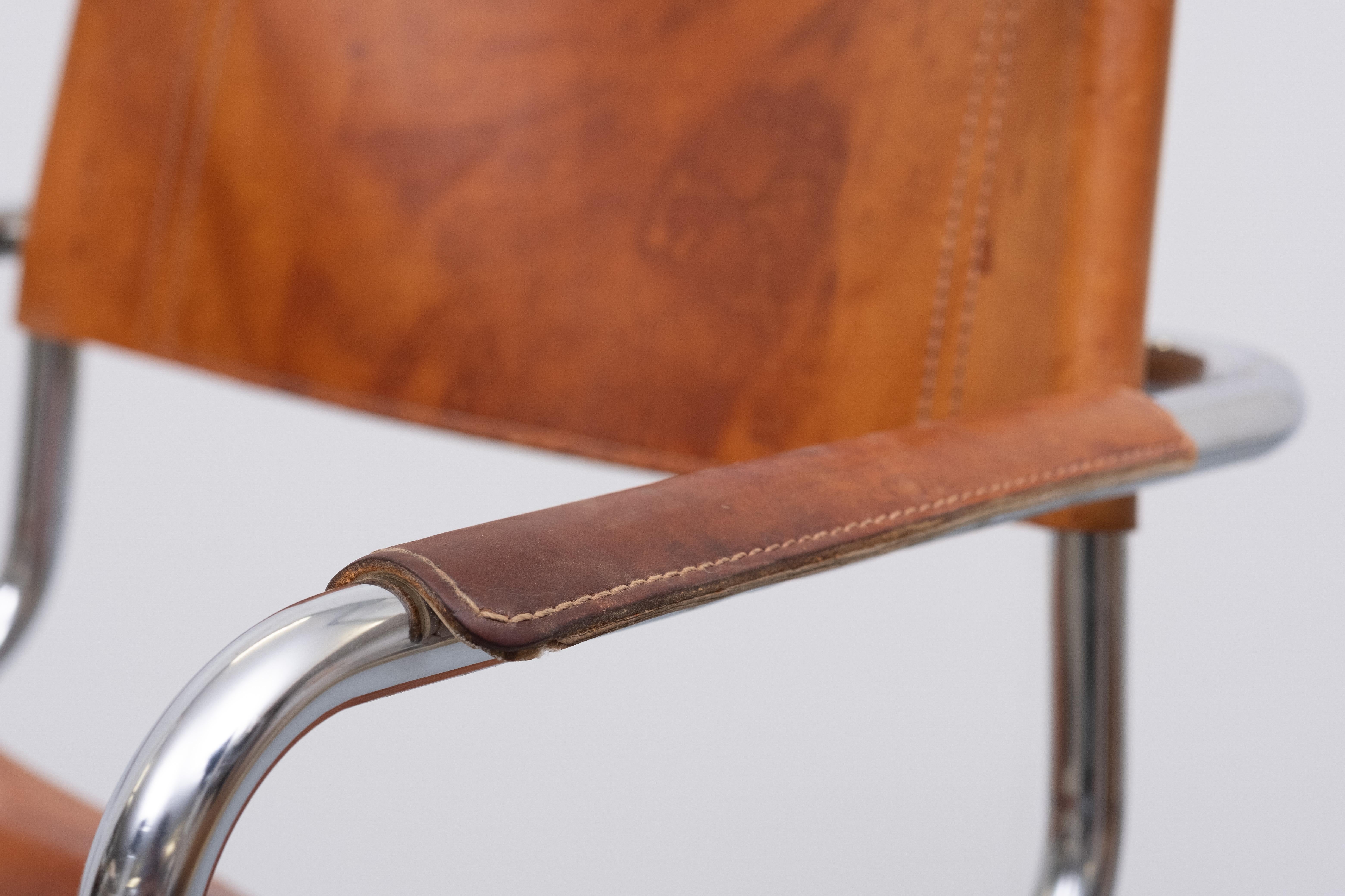 Mart Stam S34 Leather Bauhaus Cantilever Armchair 4