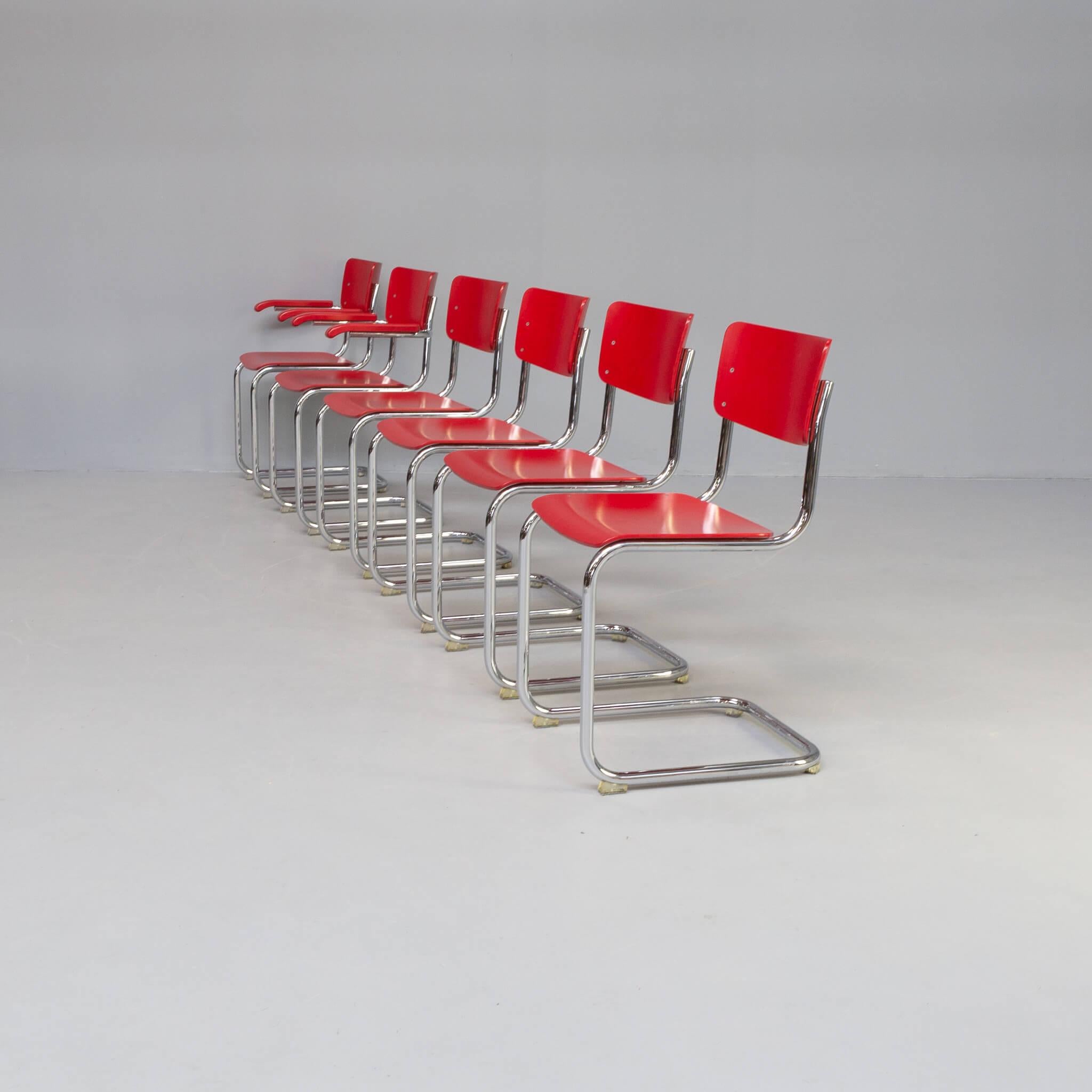 Bauhaus Mart Stam S43F Dining Chair for Thonet Set/6