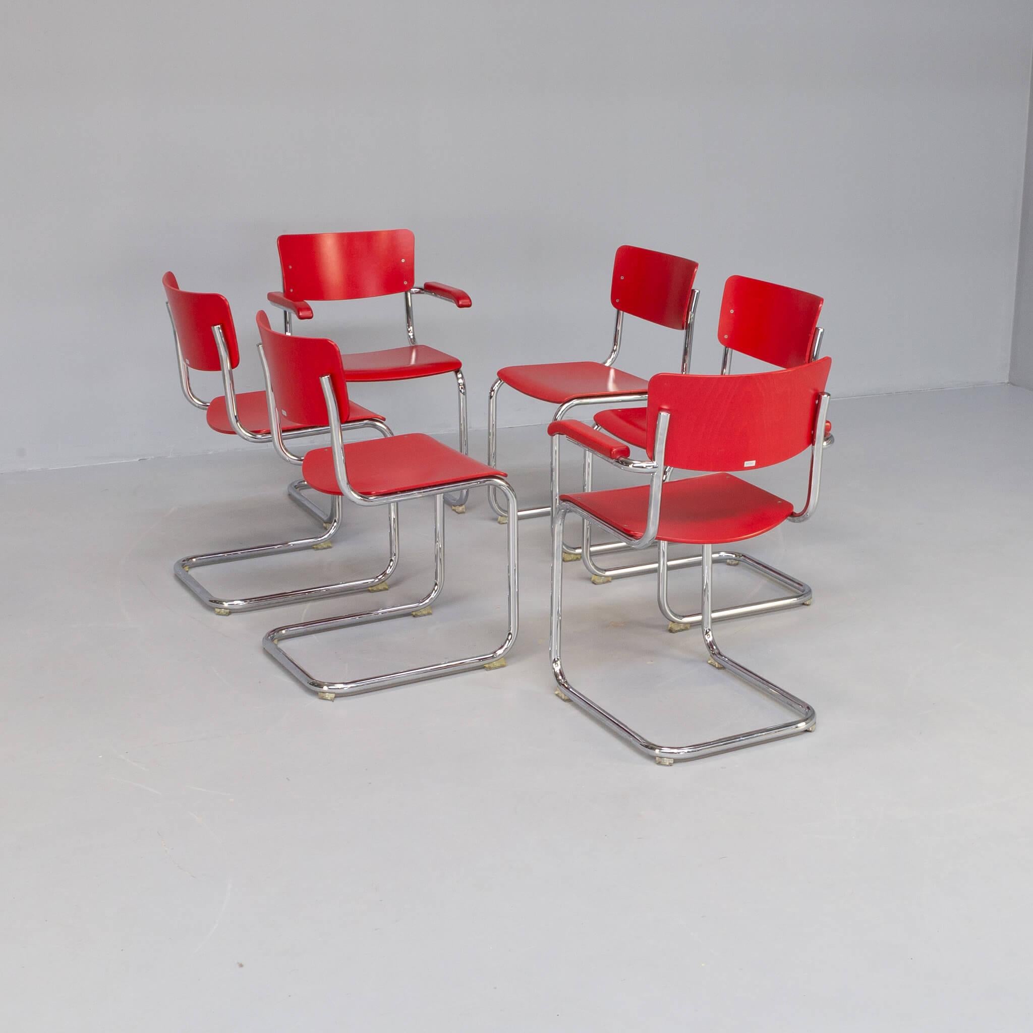 Mart Stam S43F Dining Chair for Thonet Set/6 In Good Condition In Amstelveen, Noord