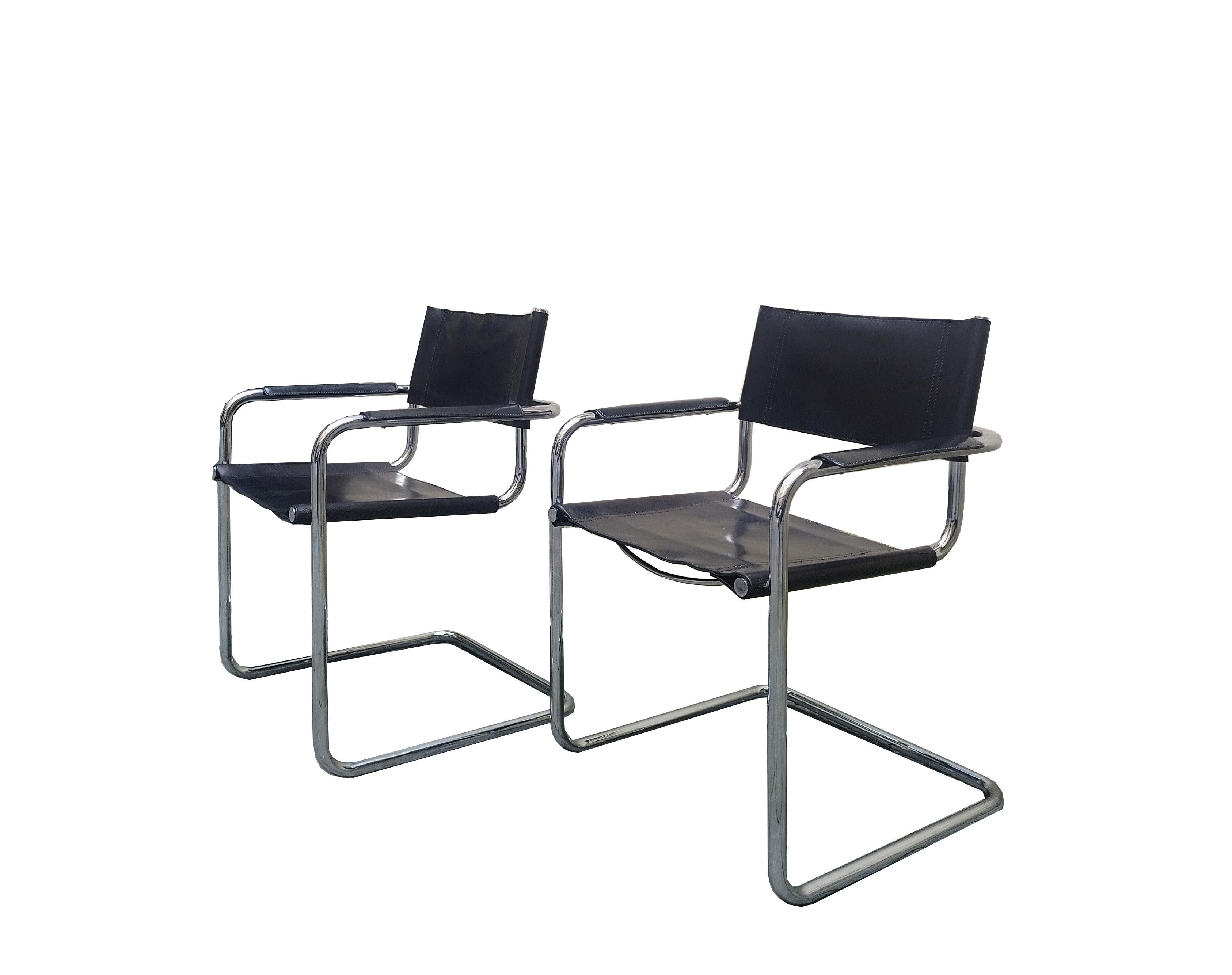 Mart Stam Set of Two  S34  Chairs, Italy 1970s In Good Condition In Naples, IT