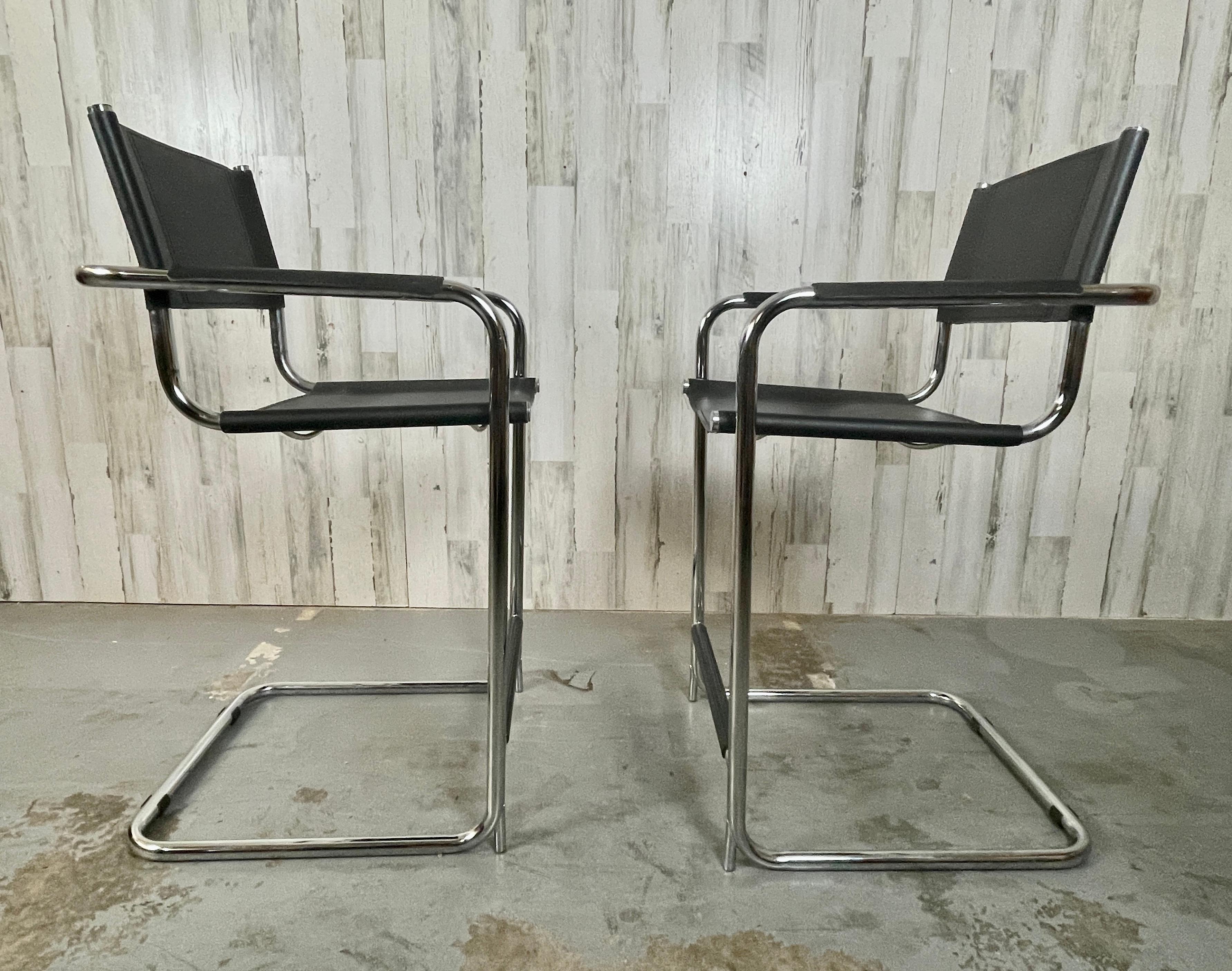 Mart Stam Style Chrome and Leather Barstool For Sale 4
