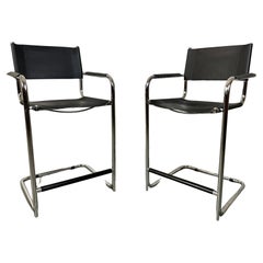 Mart Stam Style Chrome and Leather Barstool