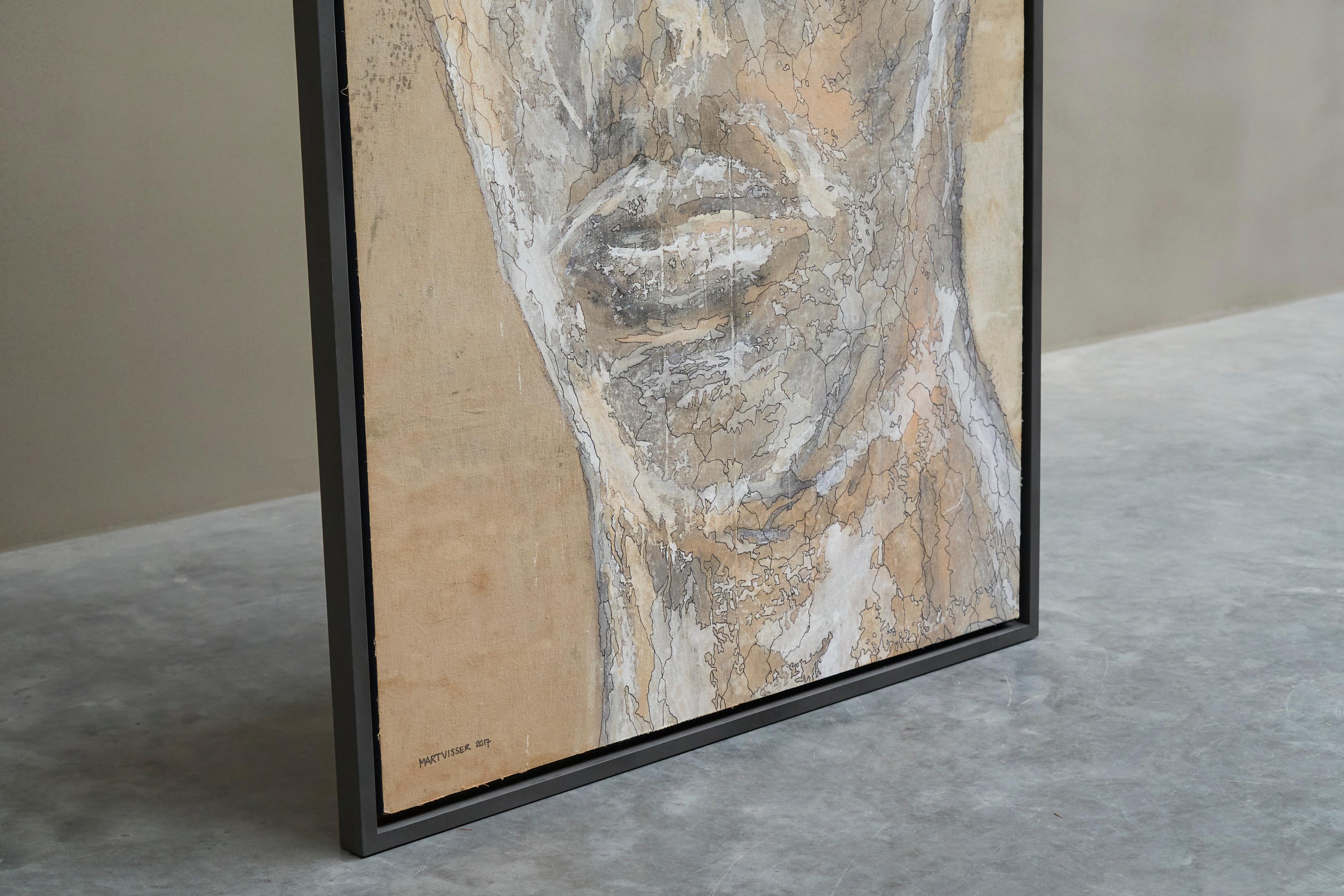 Mart Visser Large Artwork Mixed Media on Old Theatre Canvas 2017 en vente 7