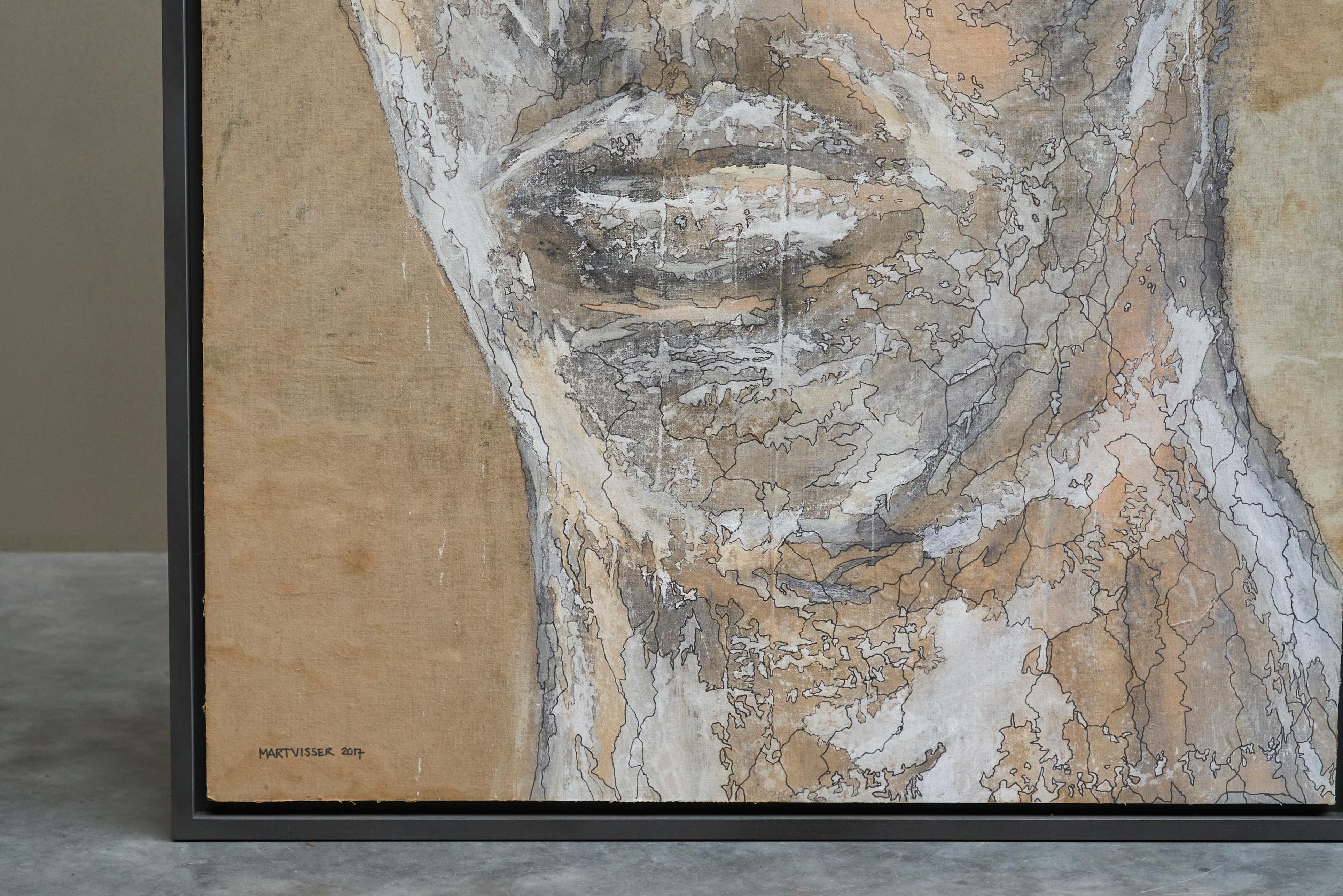 Mart Visser Large Artwork Mixed Media on Old Theatre Canvas 2017 en vente 12