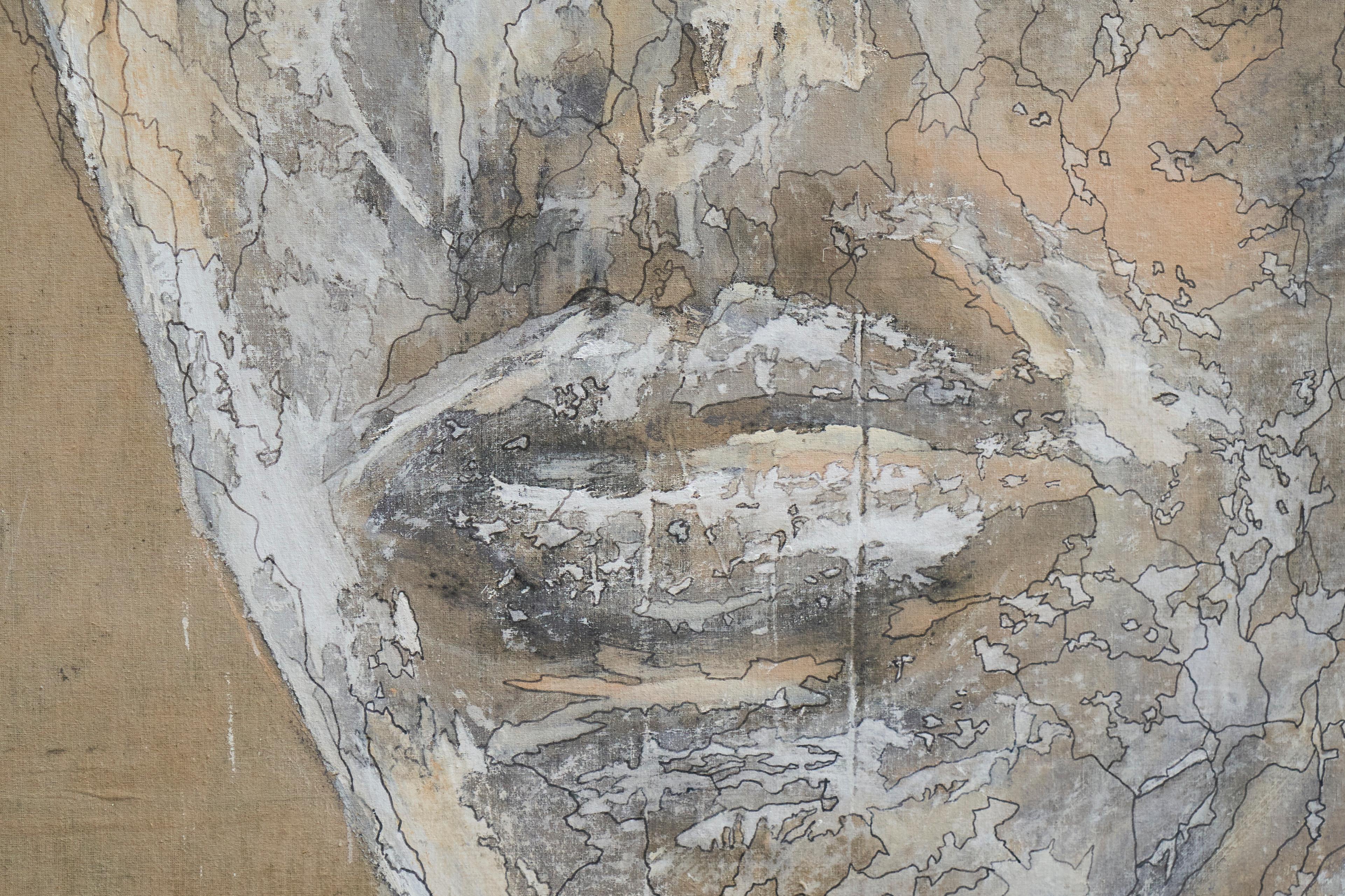 Toile Mart Visser Large Artwork Mixed Media on Old Theatre Canvas 2017 en vente