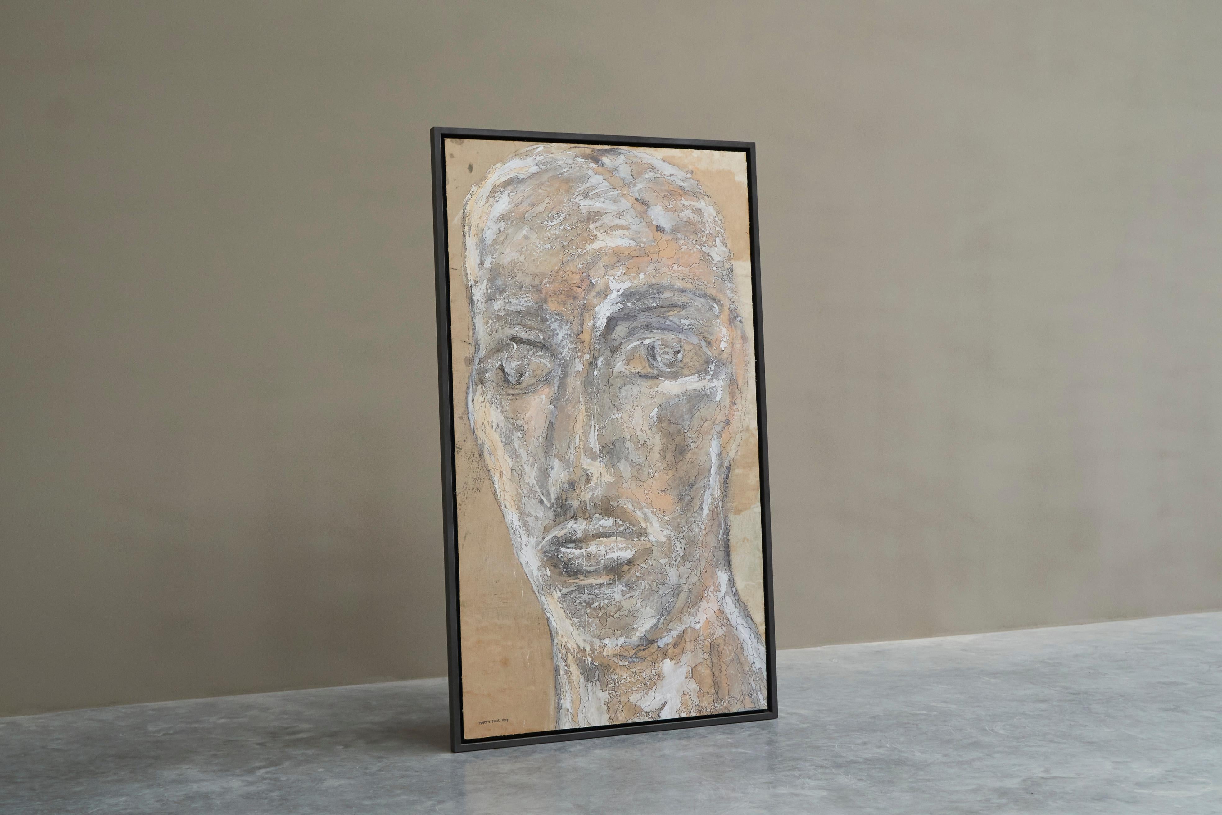 Mart Visser Large Artwork Mixed Media on Old Theatre Canvas 2017 en vente 2