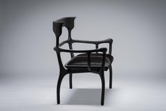 Canapé/banc Marta en noyer/chêne avec siège en cuir/cuir de vachette par Mandy Graham