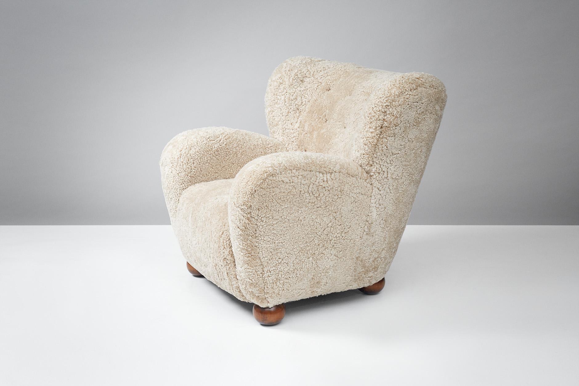 Scandinavian Modern Marta Blomstedt 1930s Wing Chair for Hotel Aulanko