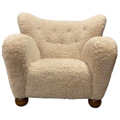 Märta Blomstedt Aulanko Armchair in Sheepskin, 1940s