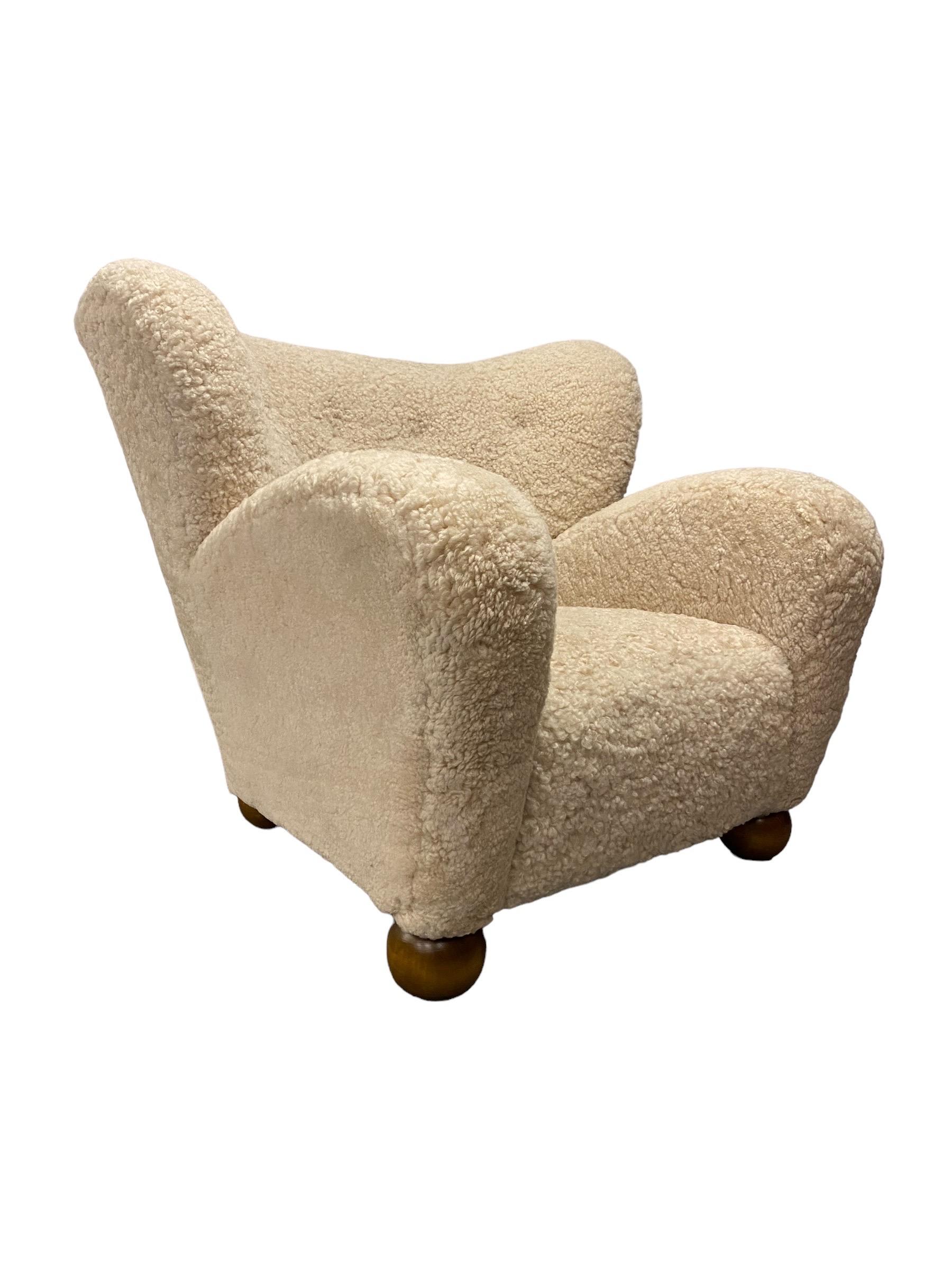 Mid-Century Modern Märta Blomstedt Aulanko Armchair in Sheepskin, 1940s