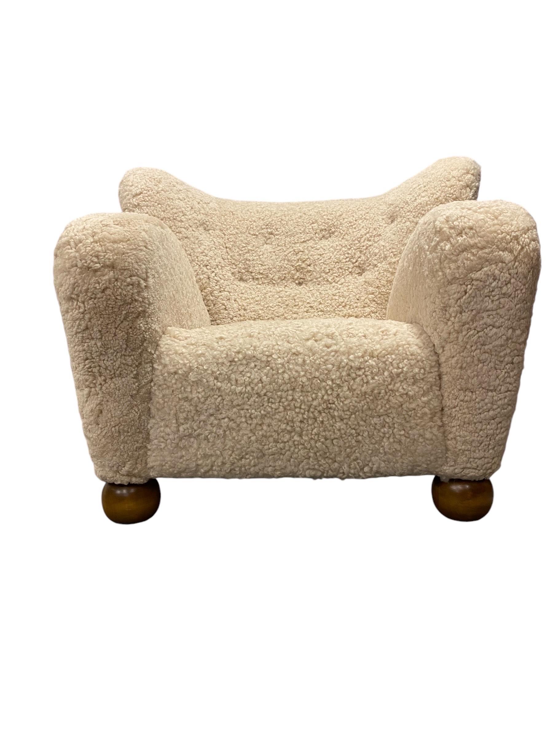 Finnish Märta Blomstedt Aulanko Armchair in Sheepskin, 1940s