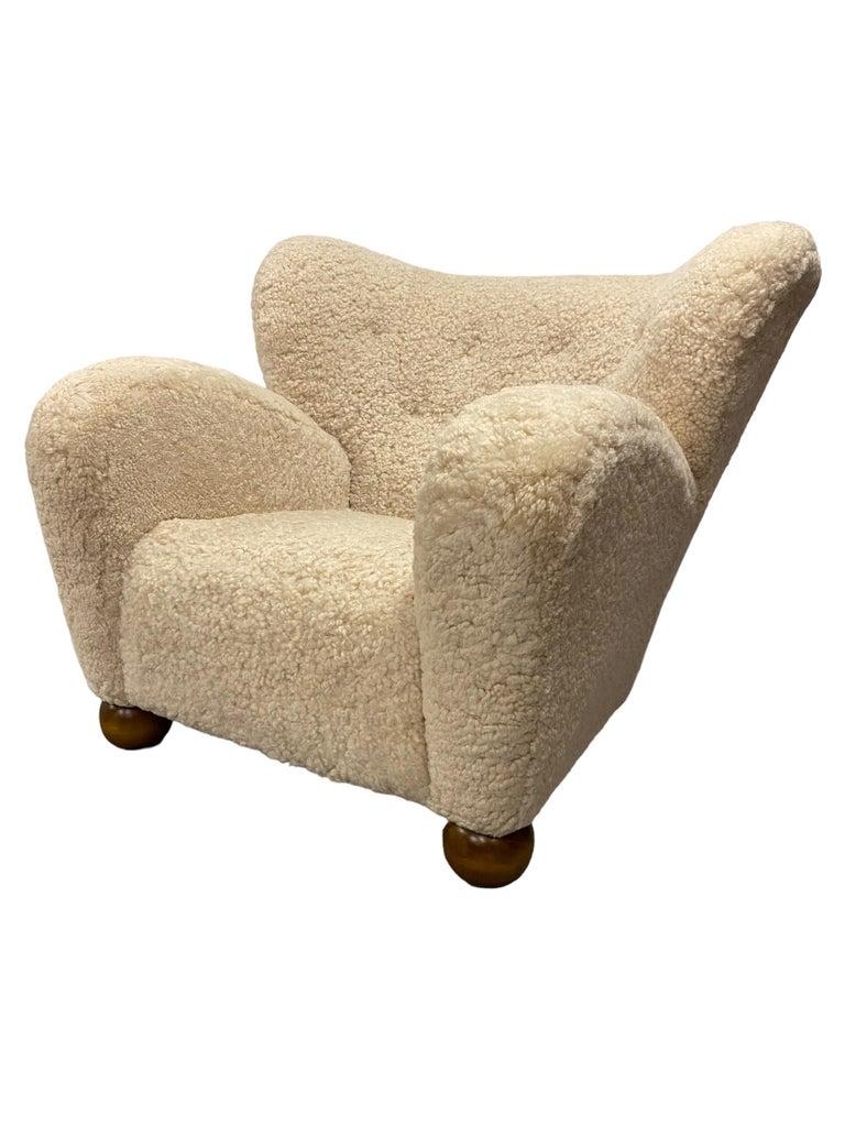Märta Blomstedt Aulanko Armchair in Sheepskin, 1940s In Good Condition In Helsinki, FI