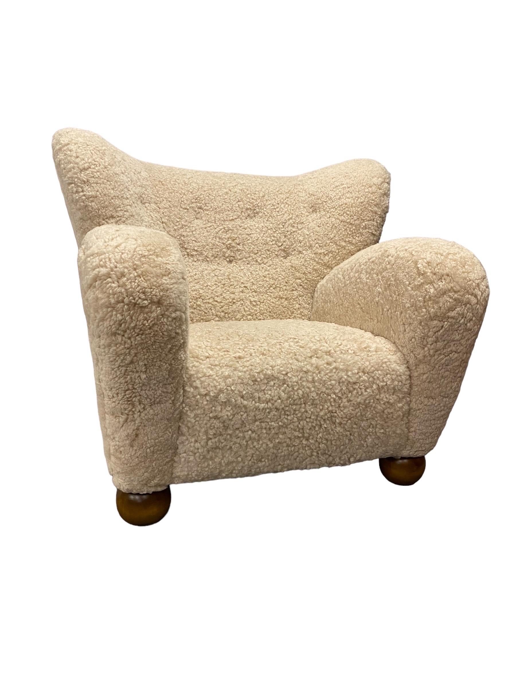 Märta Blomstedt Aulanko Armchair in Sheepskin, 1940s 3
