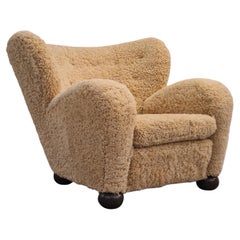 Märta Blomstedt Aulanko Armchair in Sheepskin, 1940s