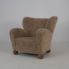 Märta Blomstedt Aulanko Armchair with Ball Feet, Finland 1940s