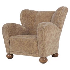 Märta Blomstedt Aulanko Armchair with Ball Feet, Finland 1940s