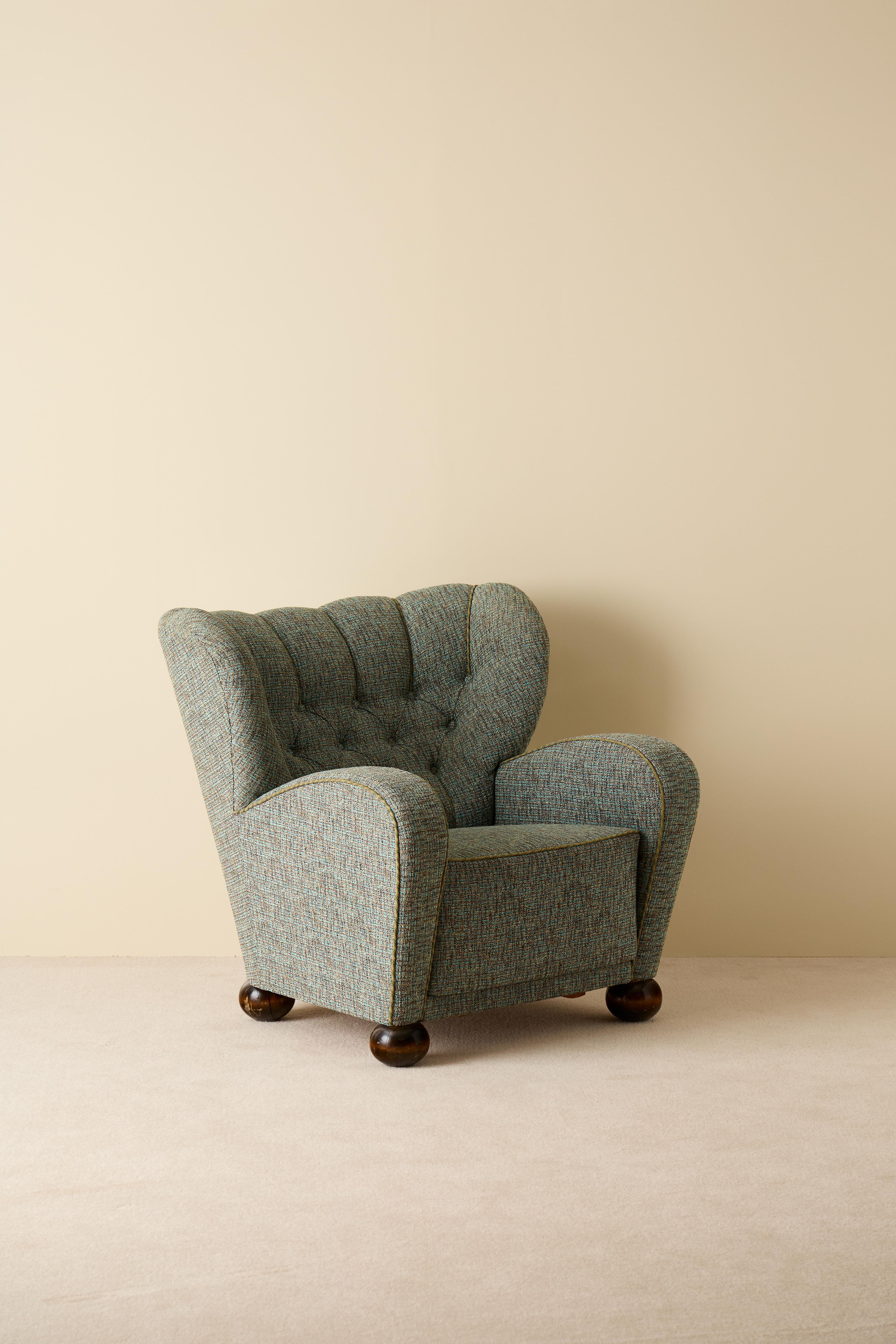 Märta Blomstedt Easy Chairs Model Aulanko by Häämenlinna, Finland, 1940s.