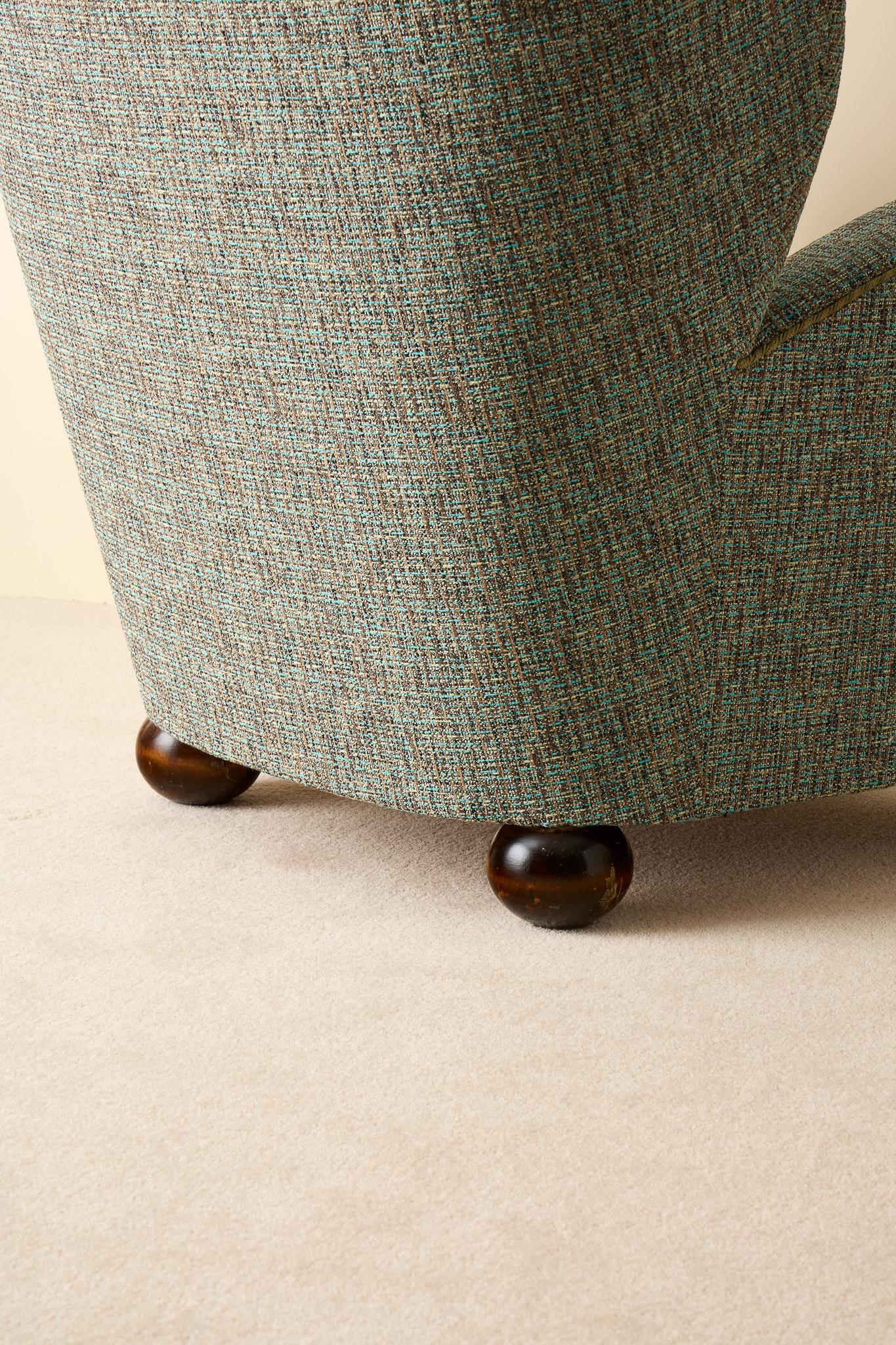Fabric Märta Blomstedt Easy Chair Model Aulanko by Häämenlinna, Finland For Sale