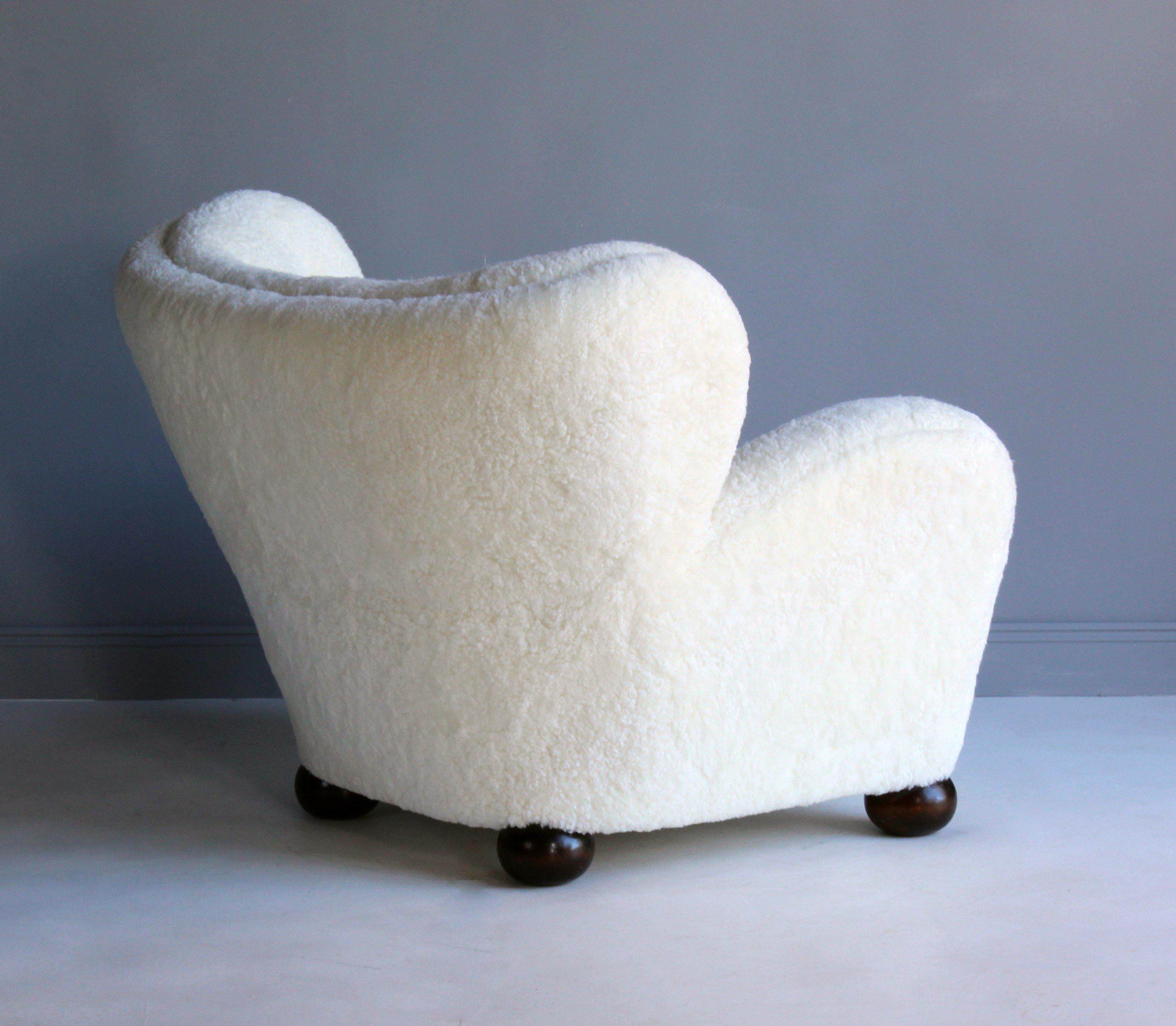Loungesessel „Lounge Chair“, entworfen für Hotel Aulanko, Schafsleder, Birke, 1939 im Zustand „Hervorragend“ in High Point, NC