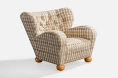 Märta Blomstedt, Silla de salón, Madera, Tela, Finlandia, década de 1940