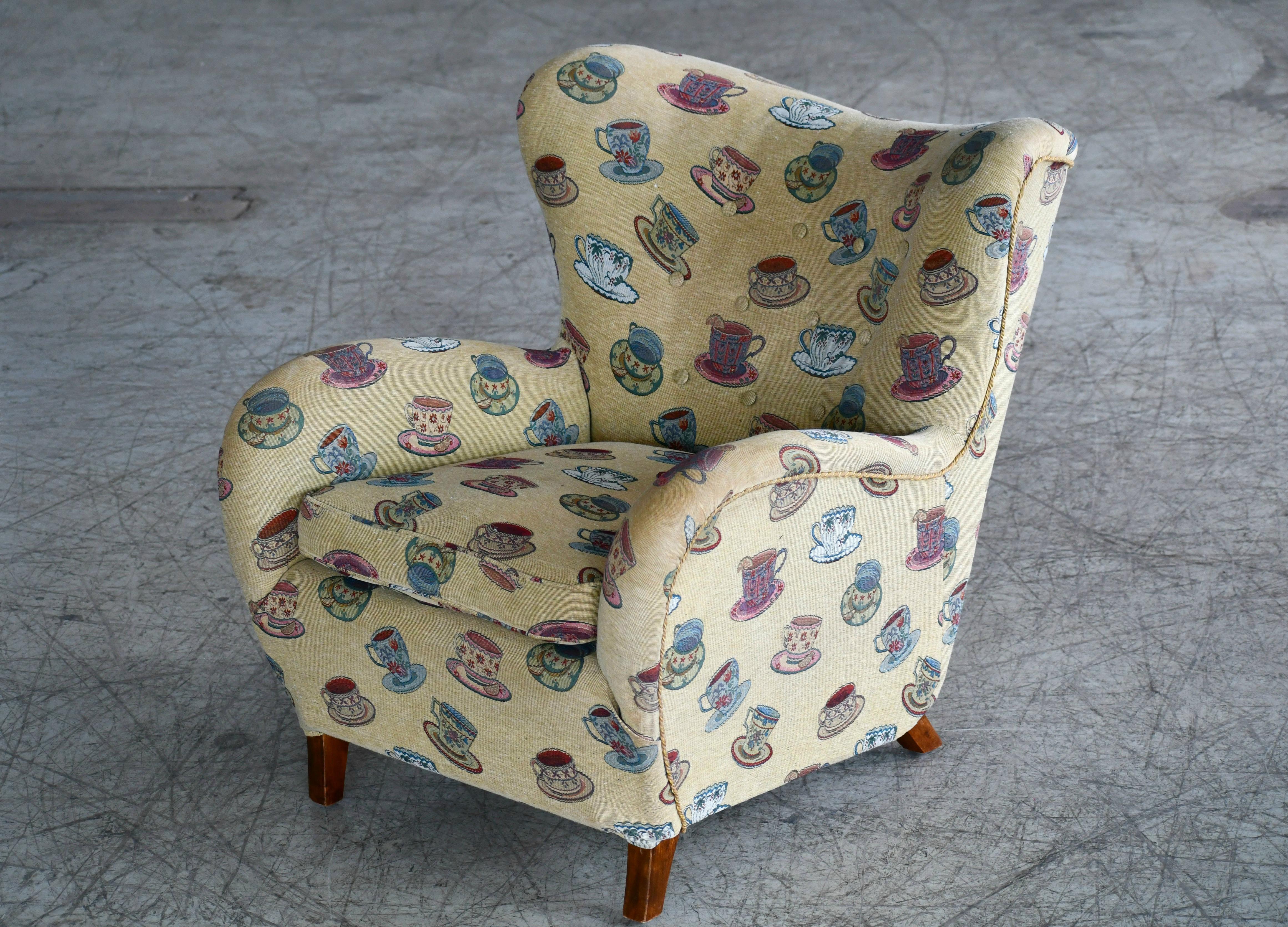 Swedish Märta Blomstedt Style Lounge or Club Chair Scandinavia, 1940s