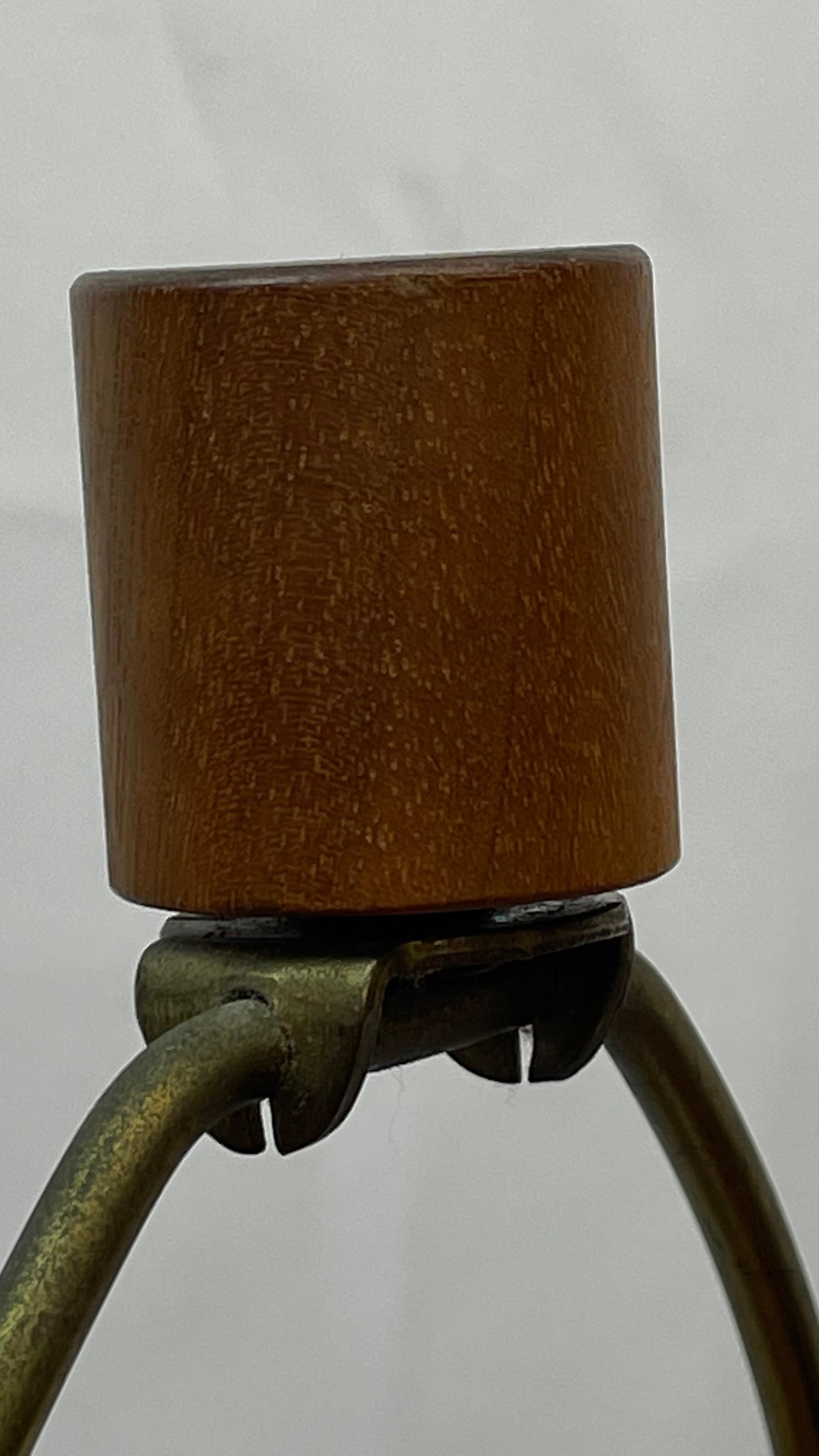 Martz Ceramic Table Lamp w/Brown Swirl Design and Wood Finial For Sale 1