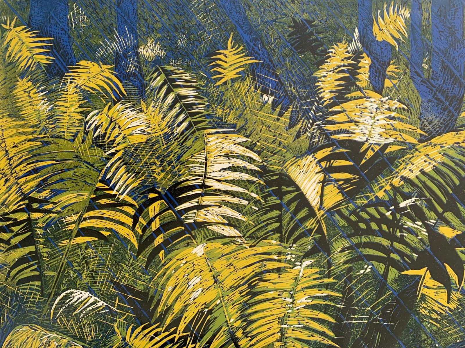 Forest 8 - Contemporary Linocut, Flora, Nature, Polish artist, Young art - Print by Marta Garbaczewska