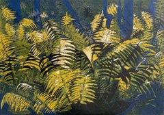 Forest 8 - Zeitgenössisches Linocut, Flora, Natur, polnische Künstlerin, junge Kunst