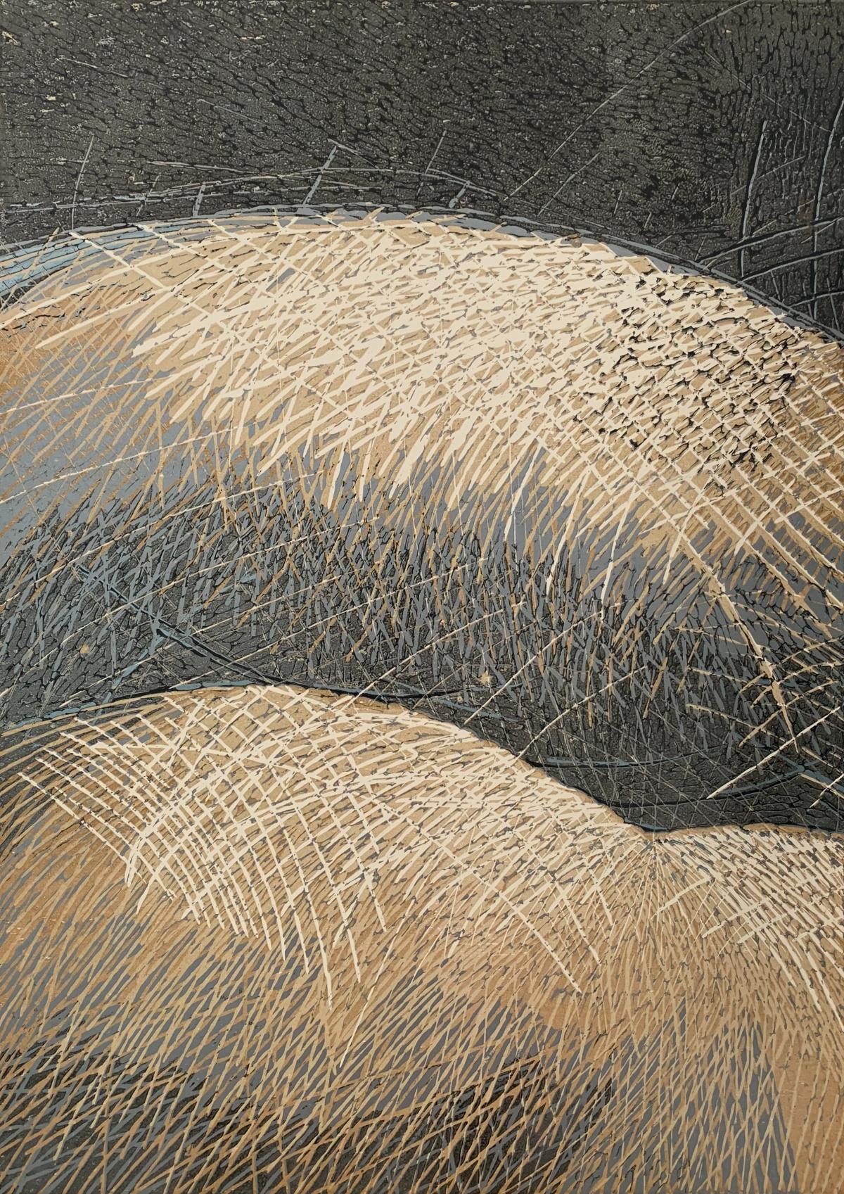Nude 12  - Diptych, Contemporary Linocut, Polish artist, Young art - Print by Marta Garbaczewska