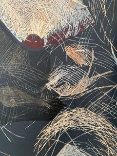 Nudo 6. Linocut figurativo e astratto contemporaneo, artista polacco