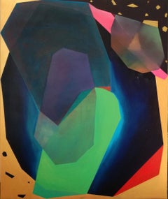 Komposition P. Zeitgenössische Ölmalerei, Abstrakt, Farbenfroh, Polnischer Künstler