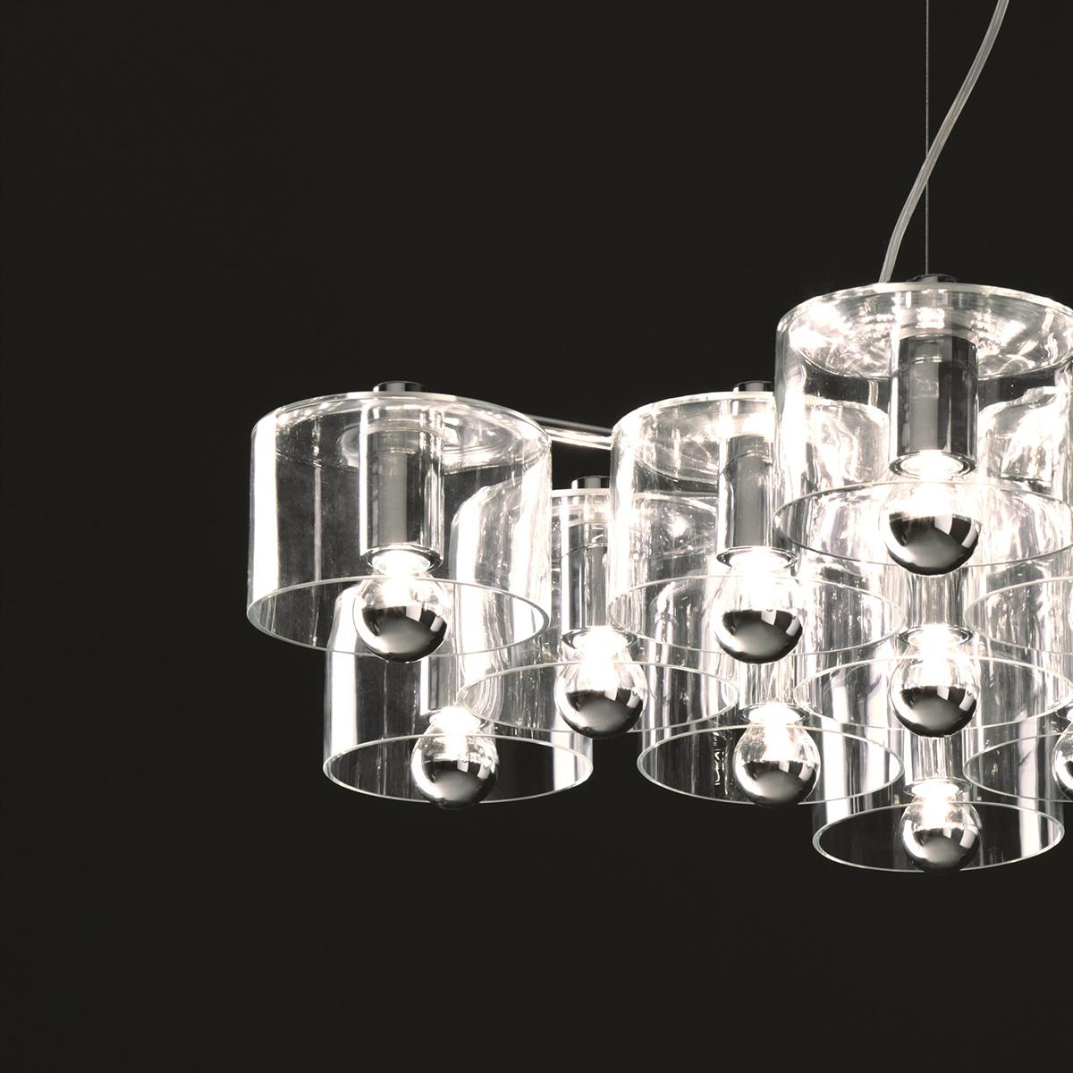 Mid-Century Modern Marta Laudani & MarCo Romanelli Suspension Lamp 'Fiore' 433 by Oluce For Sale