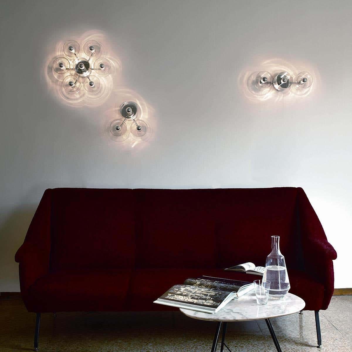 Metal Marta Laudani & MarCo Romanelli Wall Lamp 'Fiore' 3 Line by Oluce For Sale