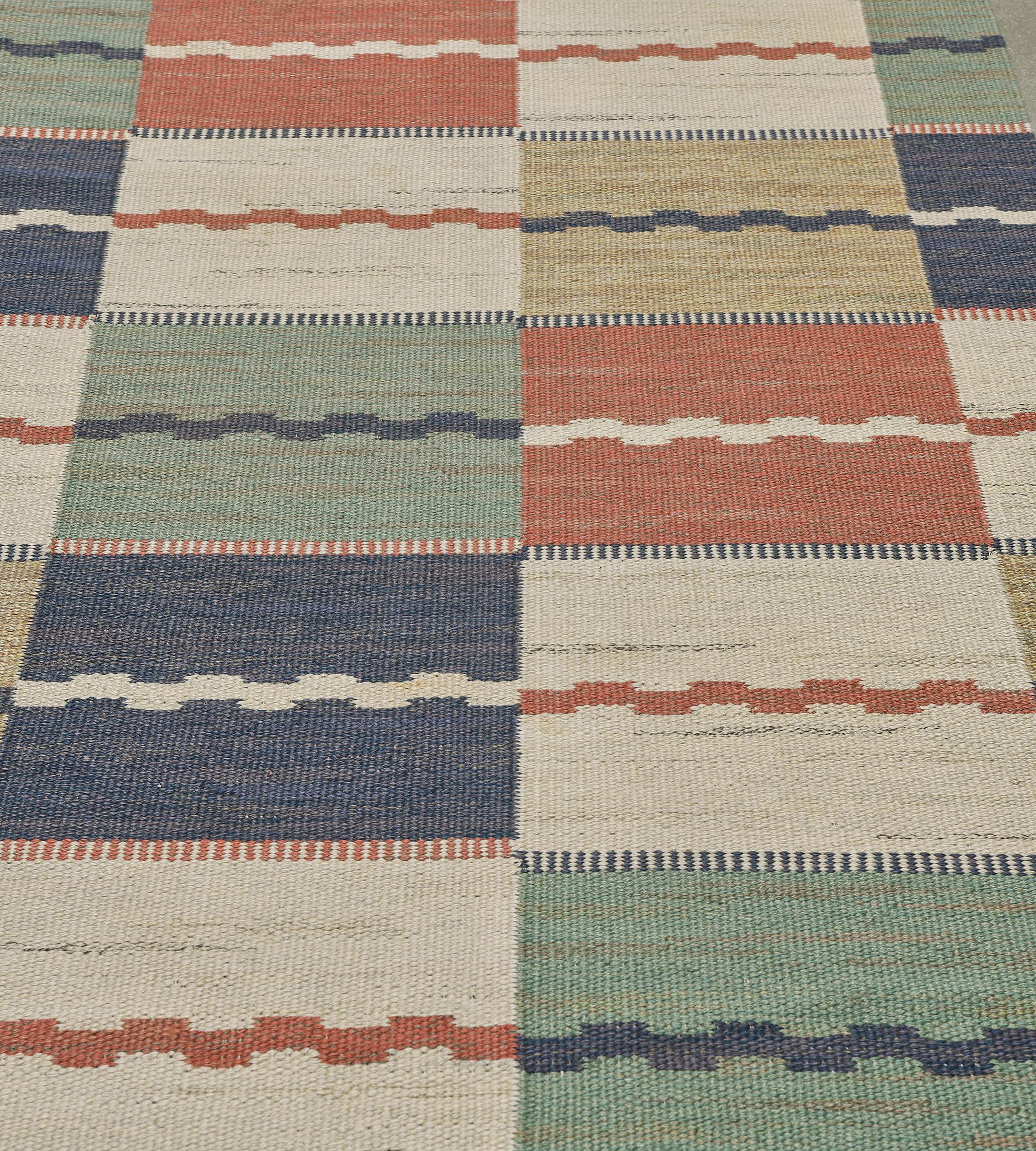 Mid-20th Century Marta Maas-Fjetterström AB Swedish Deco Rug For Sale