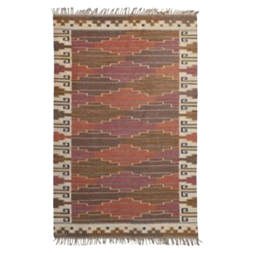 Märta Måås-Fjetterström, "Bruna Heden" Rölokan flat weave rug
