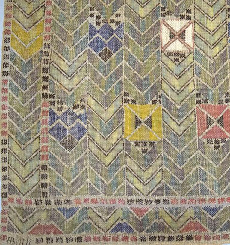 Art Deco Märta Måås-Fjetterström, Dated 1941 Large Handwoven Carpet