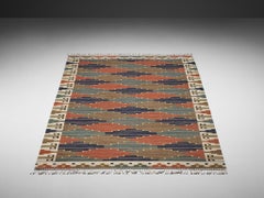 Märta Måås-Fjetterström Handgewebter Teppich 'Blå Heden' aus Wolle