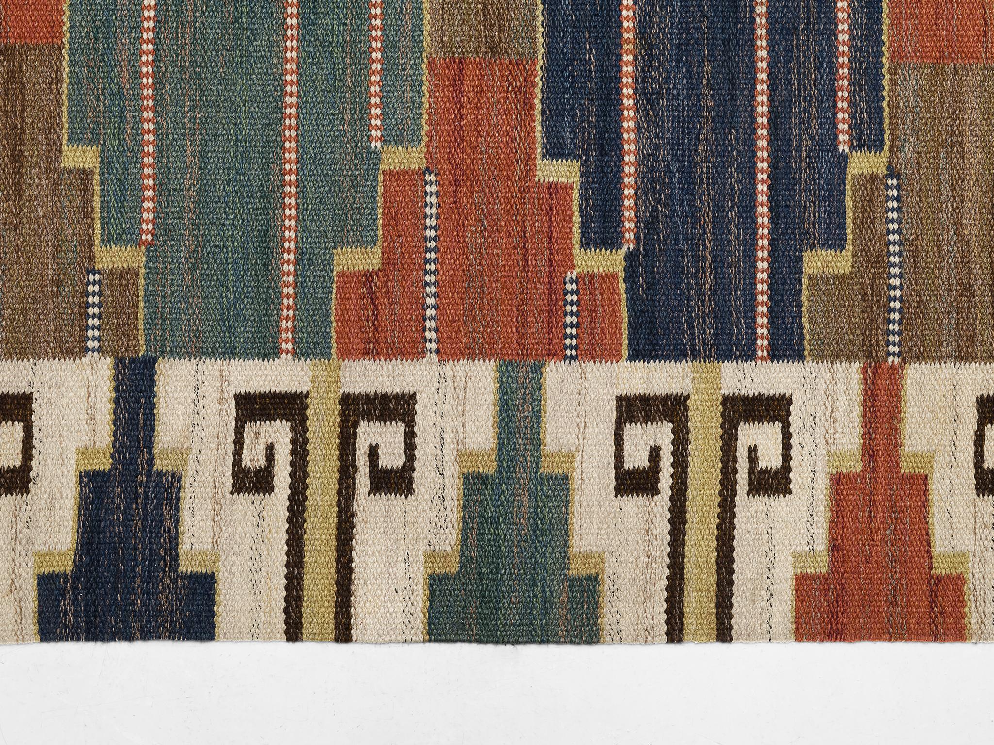 Märta Måås Fjetterström Handwoven 'Blå Heden' Carpet in Wool  For Sale 1
