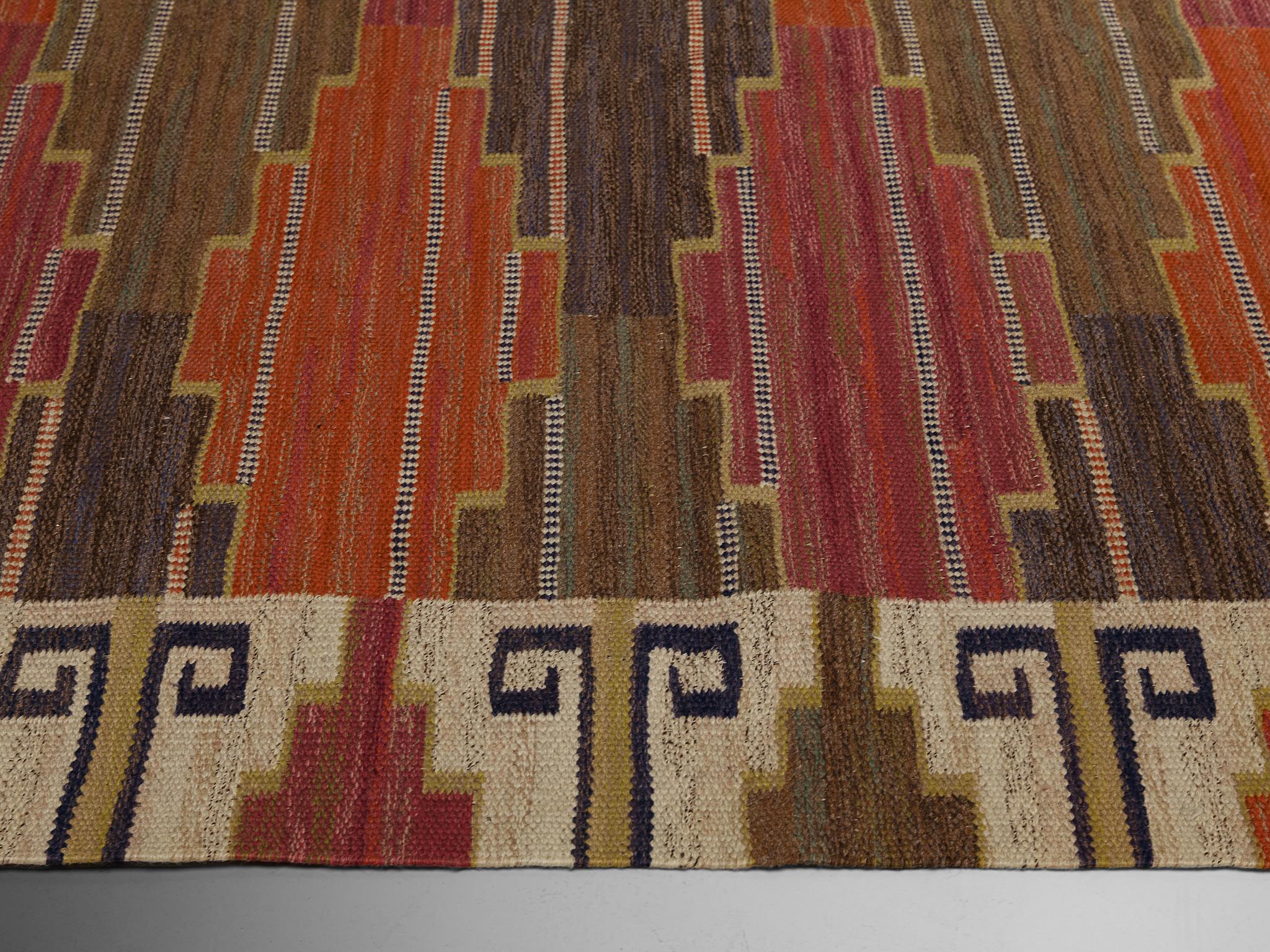 Märta Måås Fjetterström Handwoven 'Bruna Heden' Carpet in Wool In condizioni buone in vendita a Waalwijk, NL