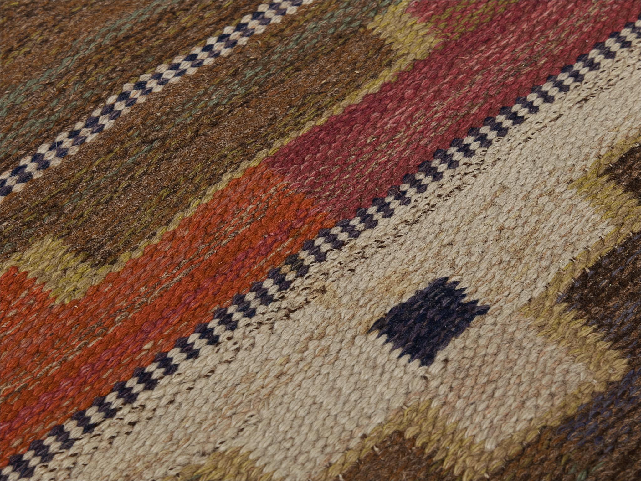 Märta Måås Fjetterström Handwoven 'Bruna Heden' Carpet in Wool in vendita 1