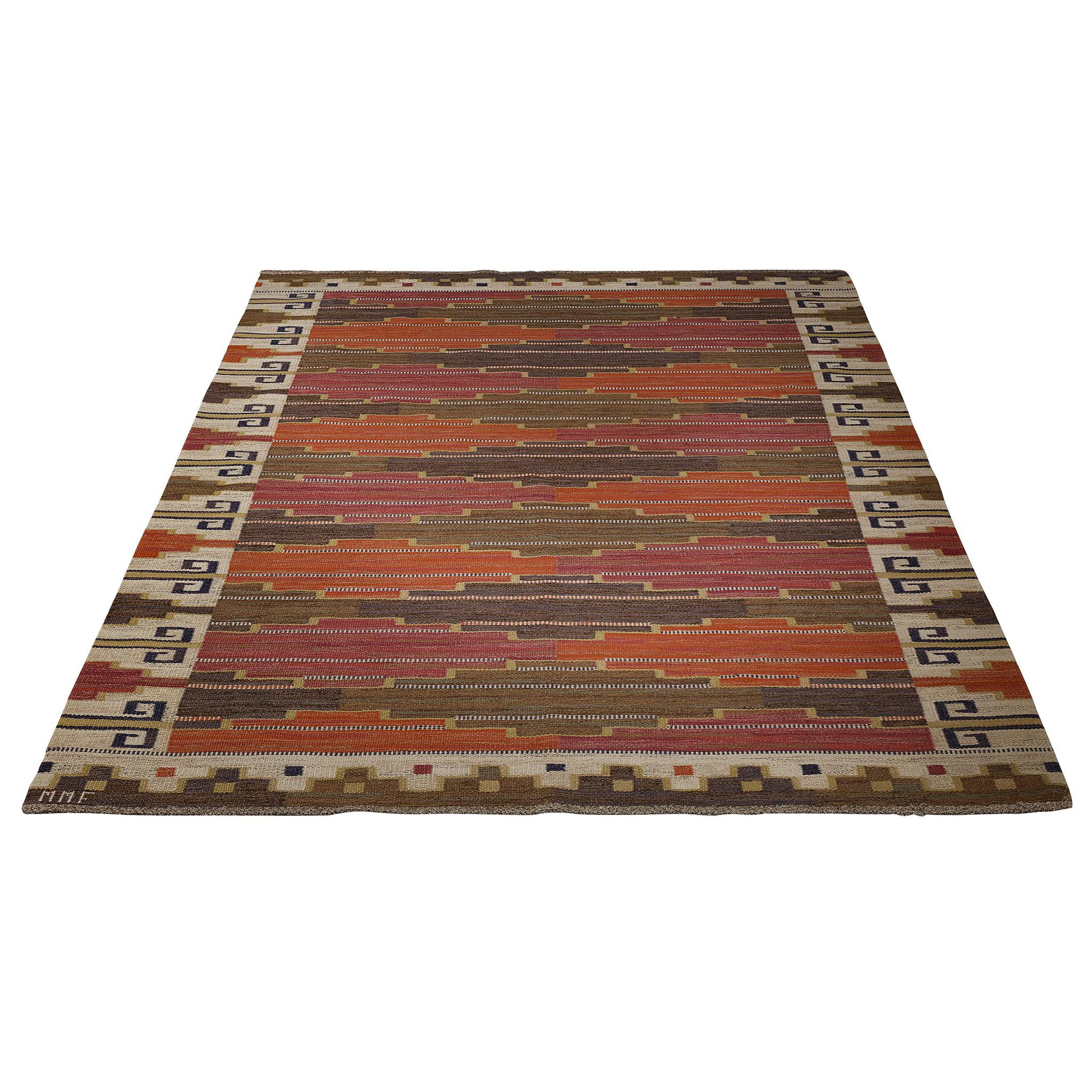 Märta Måås Fjetterström Handwoven 
Bruna Heden
 Carpet in Wool in vendita