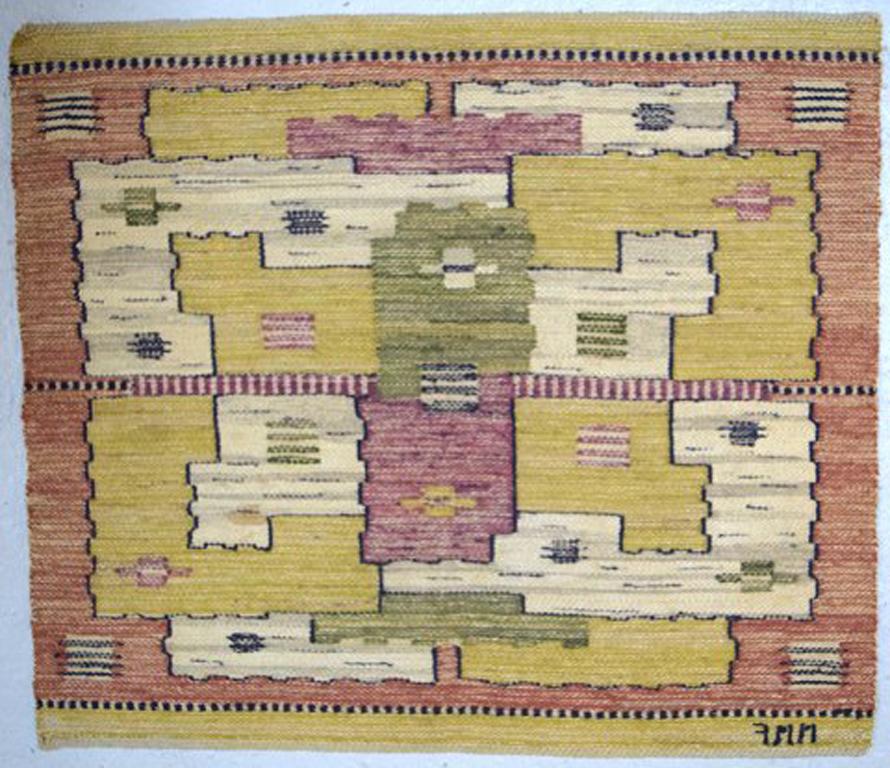 Marta Maas-Fjetterström, Handwoven Carpet, Wool (Mitte des 20. Jahrhunderts)