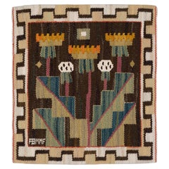 Antique Märta Måås-Fjetterström handwoven tapestry "Maskros"