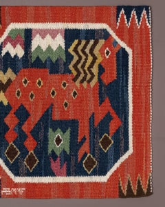 Märta Måås-Fjetterström handwoven tapestry "Röd häst, hingsten"