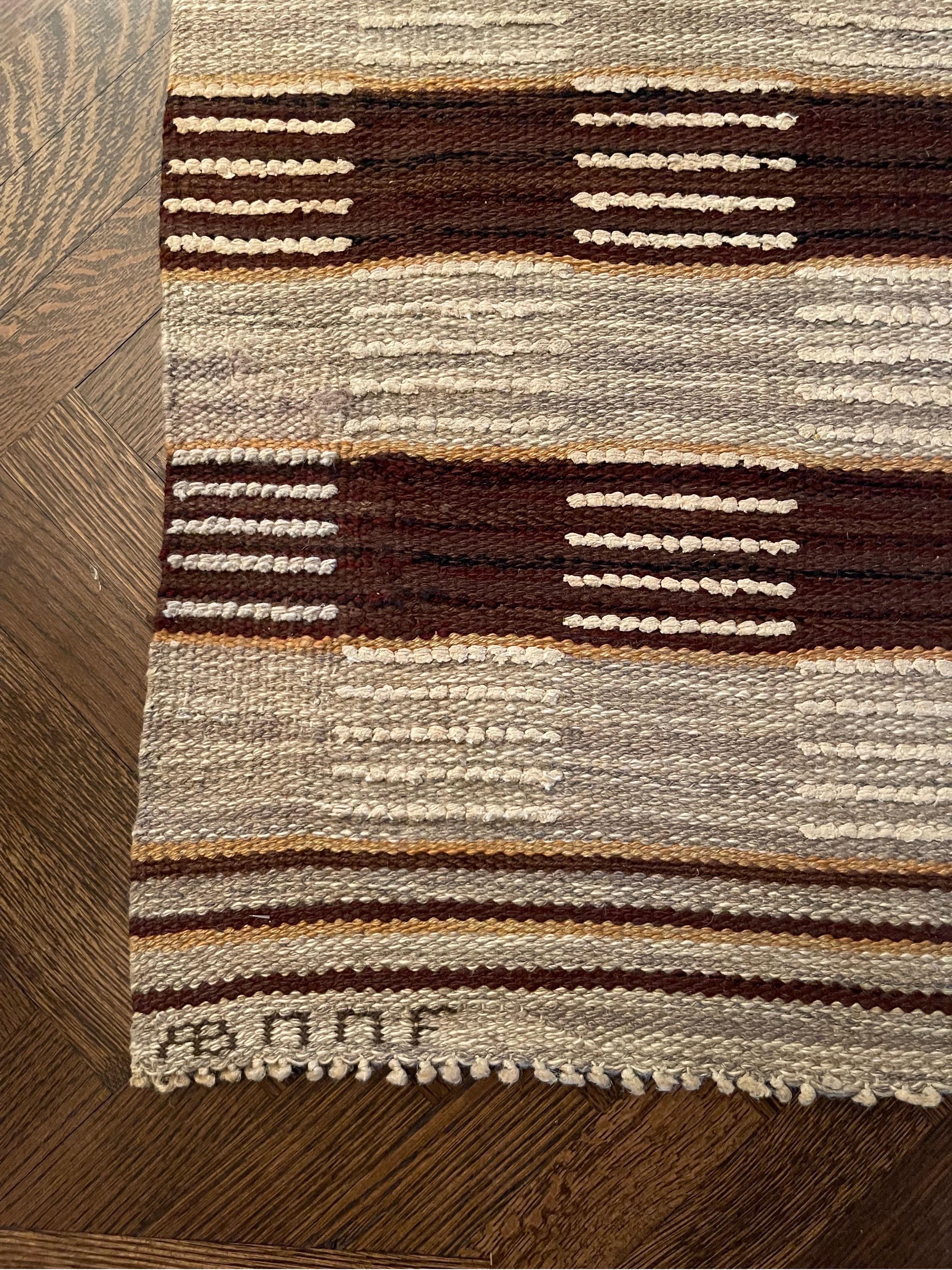 brown grid rug