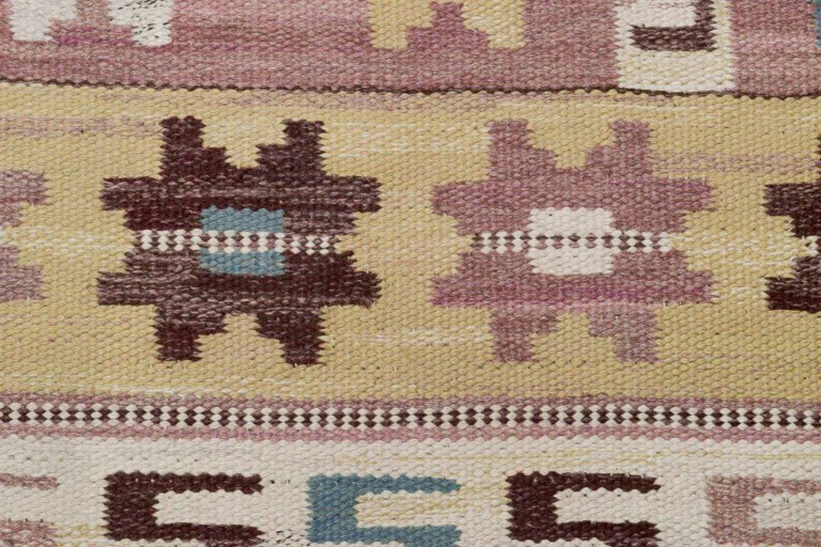 Swedish Märta Måås-Fjetterström. The Anemones. Handwoven wool carpet, Rölakan technique For Sale
