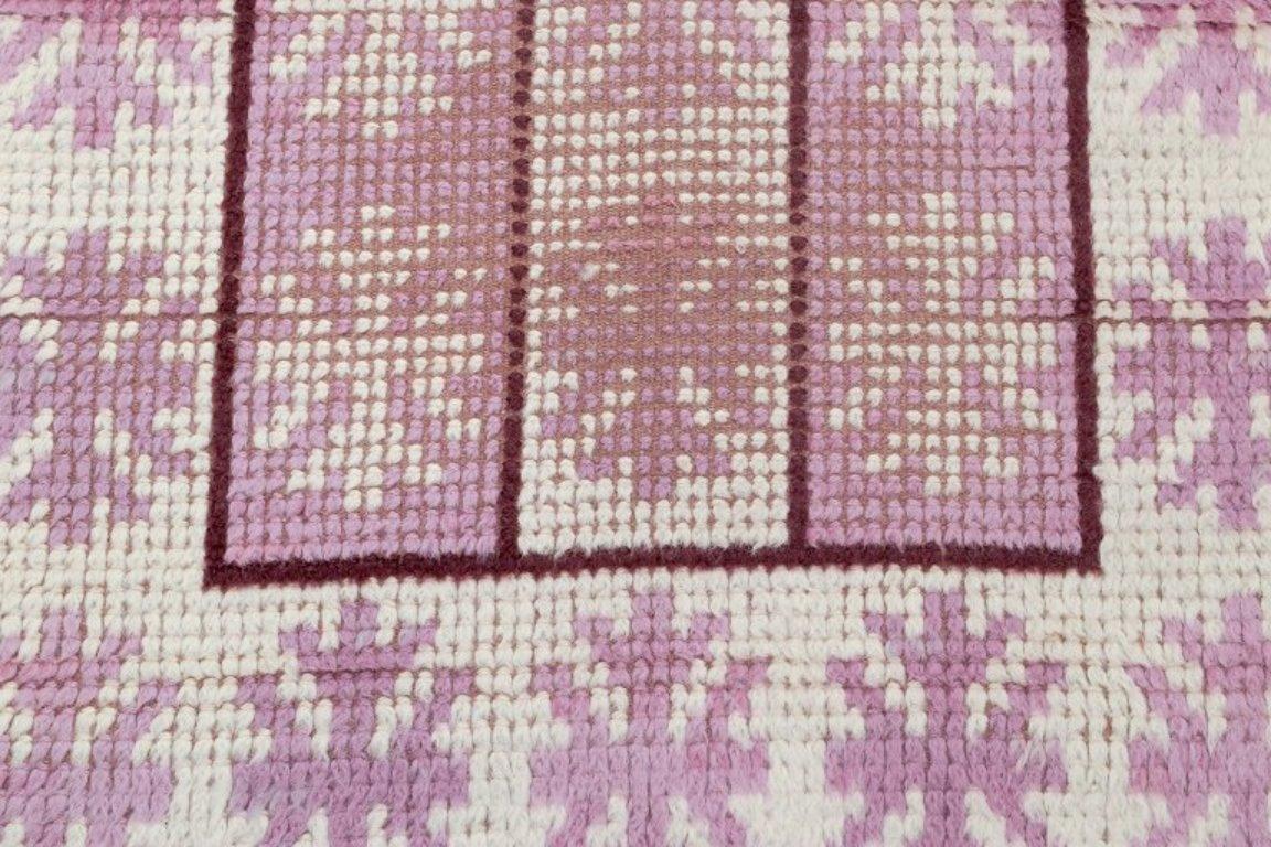 Scandinavian Modern Märta Måås-Fjetterström. Unique handwoven wool rya carpet in modernist design For Sale