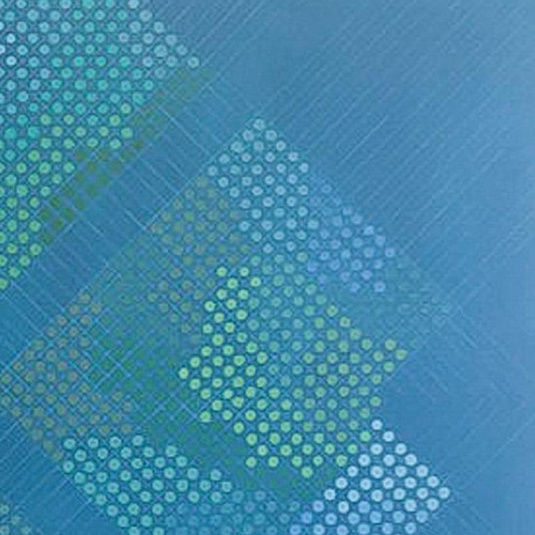 Tabula Rasa (dark turquoise) - Blue Abstract Painting by Marta Marcé